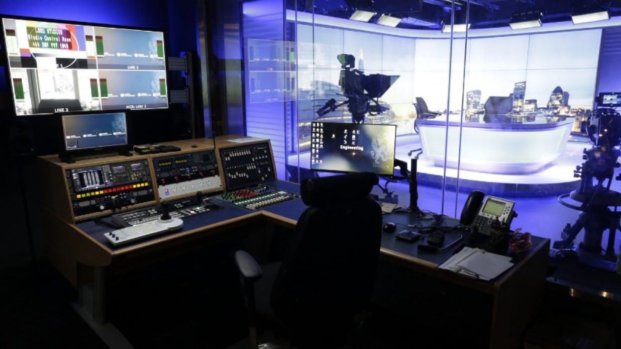 伦敦证券交易所电视工作室照片